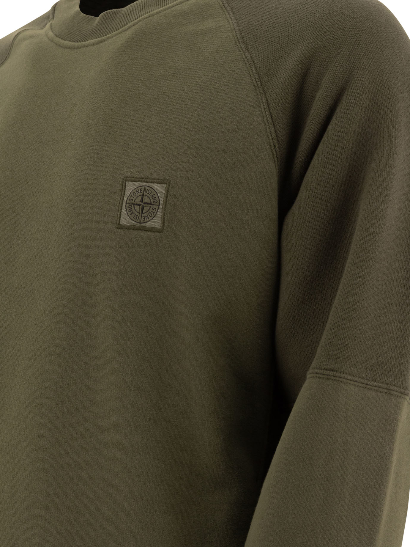 STONE ISLAND Green Compass sweatshirt with patch